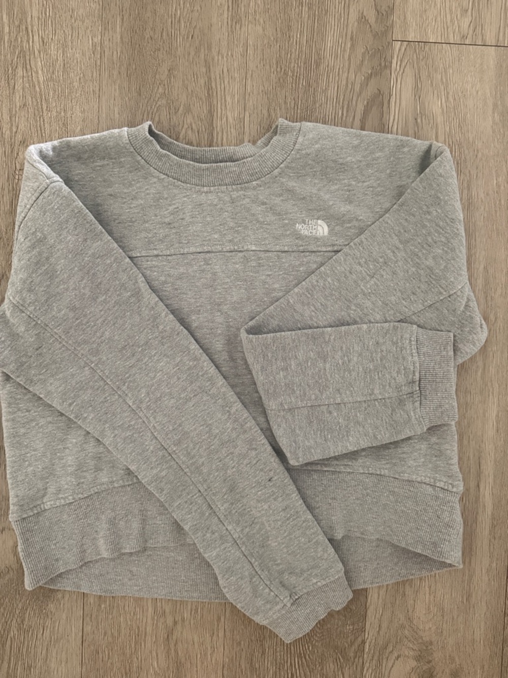 The North Face Light Gray Crewneck Pullover crop sweater size XS